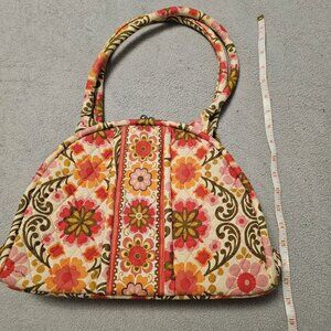 Vera Bradley Eloise Kisslock Satchel Bag Purse RETIRED Folkloric Floral snap